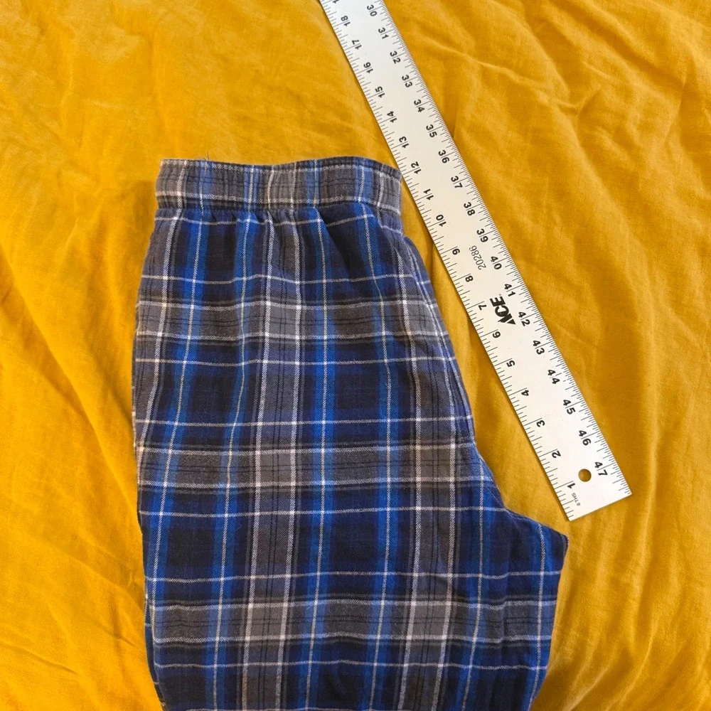 Eddie Bauer Mens Blue Plaid Lounge Pajama Pants Size Medium Drawstring‎ Relaxed